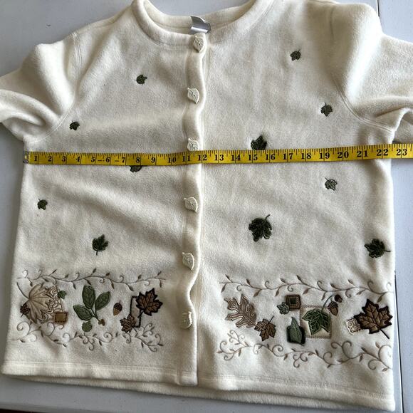 CSI Industries Women Sweater Large Embroidered Fall VTG Cardigan Grandmacore - Picture 6 of 9